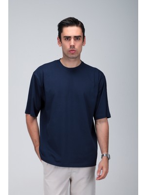 Erkek Timeless Oversize Lacivert T-Shirt