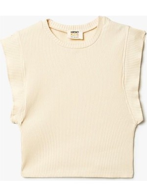 Koton Atlet Kolsuz Yuvarlak Yaka Ribanalı