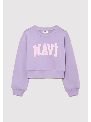 MAVİ LOGO CROP SWEATSHIRT