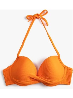 Koton Boyundan Bağlamalı Bikini Üstü Dokulu