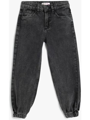 Koton Normal Bel Siyah Kadın Denim Pantolon 5WKG40090AD