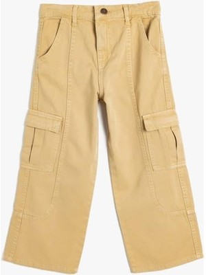 Koton Kargo Kot Pantolon Bol Paça Pamuklu - Wide Leg Jean