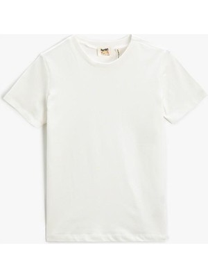 Koton Basic Erkek Çocuk Kısa Kollu Tişört Pamuklu Bisiklet Yaka Günlük Stil 6 - 7 Yaş