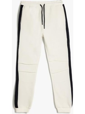 Koton Jogger Eşofman Altı Beli Bağlamalı Cepli Renk Bloklu Dikiş Detaylı