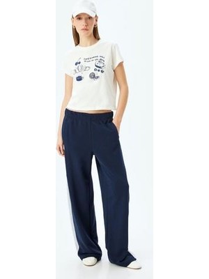 Koton Slogan Baskılı Bisiklet Yaka Dar Kalıp Kısa Kollu T-Shirt