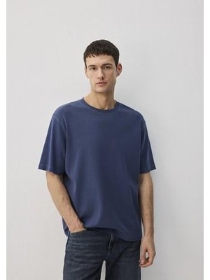 Mavi Lacivert Tişört Loose Fit / Bol Rahat Kesim 0612494-70497