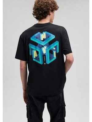 Mavi Sırt Baskılı Siyah TIŞÖRT0612108-900