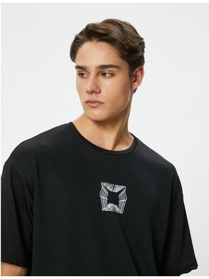 Koton Spor Tişört Slogan Baskılı Bisiklet Yaka Kısa Kollu