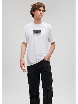 Mavi M0612111-620 Beyaz Erkek Loose Be Yourself T-Shirt