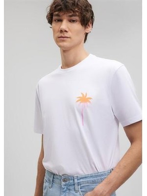 Mavi Baskılı Beyaz TIŞÖRT0612068-620