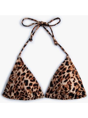 Koton Leopar Bikini Üstü  Üçgen Ipli