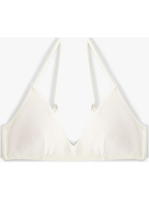 Koton Bikini Üstü Fitilli V Yaka