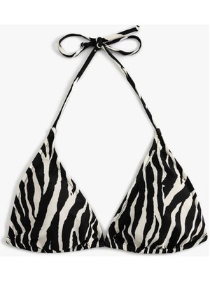 Koton Zebra Desenli Üçgen Ipli Bikini Üstü