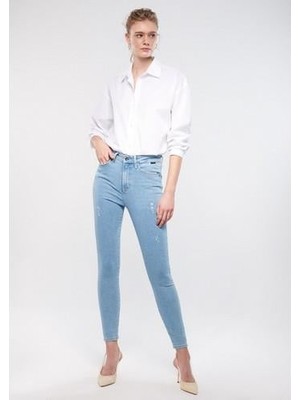 Mavi Kadın Serenay Klasik Düz Cep Gold Shape Jean Pantolon 100980-33430 Kot Kumaş