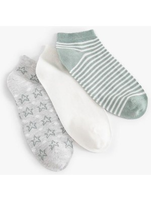 Koton Çizgili 3'lü Patik Çorap Seti Çok Renkli