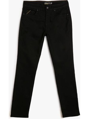 Koton Chadwick Jean Slim Straight Fit Kot Pantolon Erkek Günlük Kullanım İçin İnce Kumaş Özellikli