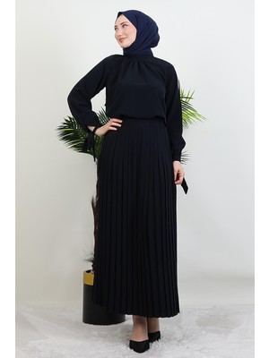 Giza Store Sare Tesettür Takım Koyu Lacivert