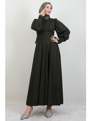 Ip Kuşaklı Elbise Haki