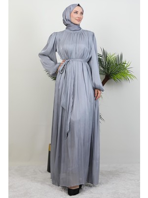 Giza Store Matem Tesettür Elbise Gri