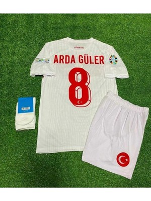 Türkiye Euro 2024 Arda' Güler' 8 Numara Çocuk Forması 3 Lü Set (Beyaz)