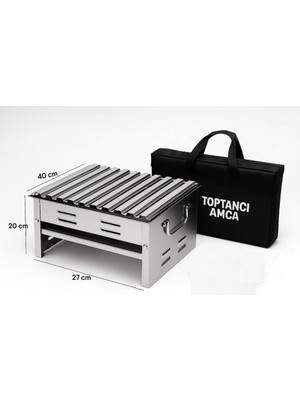 Toptancı Amca Krom Paslanmaz Laptop Mangal Taşınabilir Kutulu Mangal   430 Krom Çelik