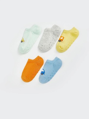 LC Waikiki LCW Baby Baskılı Erkek Bebek Patik Çorap 5'li Yüksek Pamuk İçerir Günlük Kullanım İçin