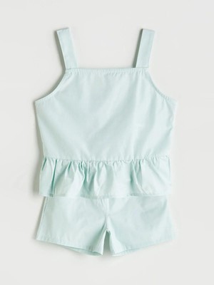 Lcw Kids  Kare Yaka Kız Çocuk Bluz ve Şort  (S5)