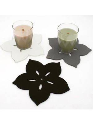 Viyens 9'lu Üç Renk Çiçek Desenli Bardak Altlığı 10X10CM