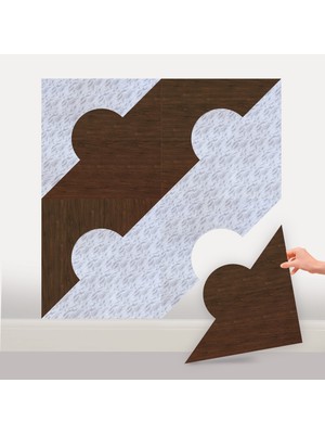 Kendinden Yapışkanlı Parke Pvc Zemin Kaplama Duvar Paneli Mermer Teak 40X40 cm 0,64 M²/4 Adet