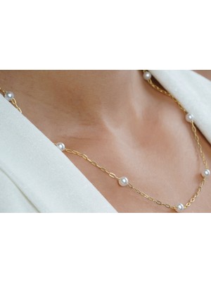 Papatya Silver 925 Ayar Tatlı Su Incisi Kolye <rose,gold,rodaj>