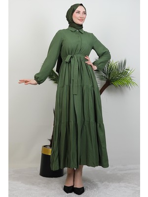 Giza Store Evren Düğmeli Elbise Haki