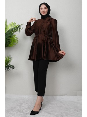 Altı Piliseli Gömlek Acı Kahve