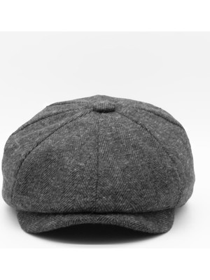 Külah Peaky Blinders Şapka Newsboy Trend 8 Parça Kasket Fötr-Füme