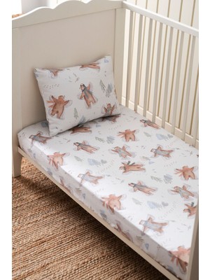 Collection Organik Bebek  Lastikli Çarşaf (90X190+20) Snowy Bear