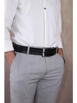 Papuç Sepeti SMT-4412 Erkek Hakiki Deri Klasik Kot Kemeri