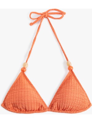 Koton Dokulu Aksesuarlı Üçgen Bikini Üstü
