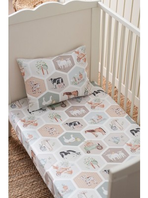 Collection Organik Bebek  Lastikli Çarşaf (90X190+20) Çiftlik
