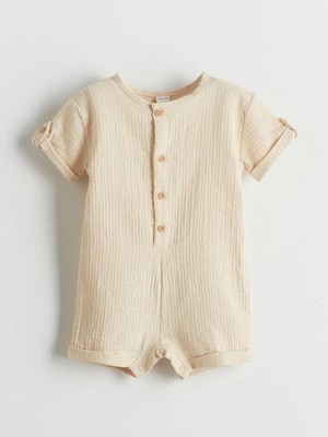 Lcw Baby  Bisiklet Yaka Erkek Bebek Müslin Tulum  (S5)