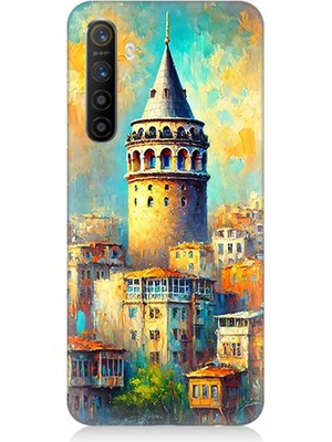 Teknomeg Realme Xt Uyumlu Galata’da Renkli Işıklar  Desenli Silikon Kılıf