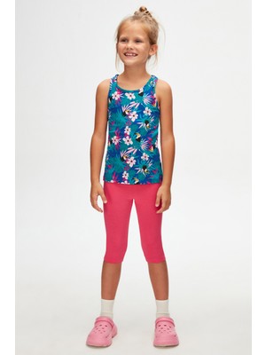 Tropical Parrot Kız Çocuk Desenli Kolsuz Tişört