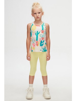 Spring Cactus Kız Çocuk Desenli Kolsuz Tişört