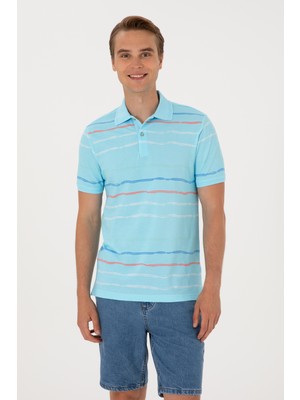 U.S. Polo Assn. Erkek Regular Fit Polo Yaka Aqua Tişört 50299642-VR007