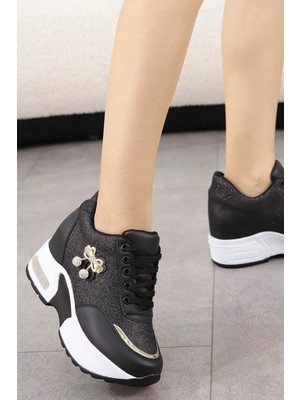 Mdl 1502 Gizli Topuklu Bağcıklı Spor Ayakkabı