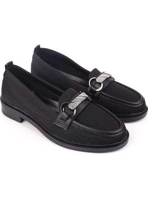 Papuç Sepeti HS807 Kadın Triko Taşlı Günlük Ayakkabı