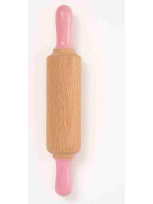 ChildGen Ahşap Merdane Pastel Pembe Renkli ve Eğlenceli Oyun Hamuru Aktivitesi 1 Adet