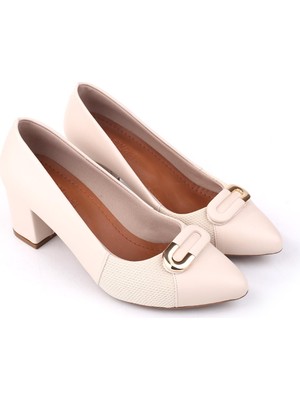 Papuç Sepeti 943-2 Kadın 6 cm Kare Topuklu Rahat Ayakkabı