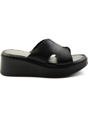 Siyah Leather Kadın Terlik K04331126003