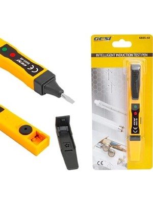 Dedektörlü Faz Kontrol Kalemi Voltaj Test Aleti Akıllı Voltaj 6V 12V 24V 50V 110V 220 Voltaj Tespiti LED ve Sesli Uyarı Göstergesi