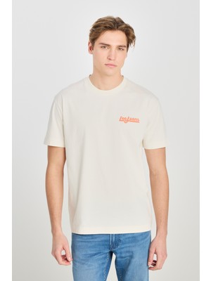 Lee Erkek Relaxed Fit %100 Pamuk Sırt Baskılı Bisiklet Yaka T-Shirt - LM828731543