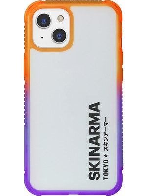 iPhone 13 Uyumlu Kılıf Şeffaf Airbag Tasarımlı Skinarma Hade Kapak Mor - Turuncu